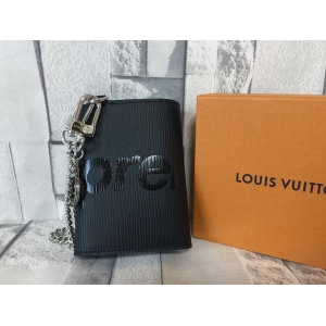 17AW LOUIS VUITTONルイヴィトン スーパーコピー× SUPREME M67711 CH.CP WALLET チェーンウォレット　三つ折り財布　ブラック　エピ　ルイヴィトン×シュプリーム