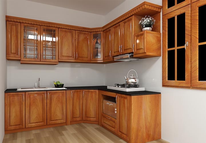 Tủ bếp gỗ xoan đào XD22