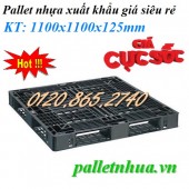 Thanh lý pallet nhựa 1100x1100x125mm giá siêu rẻ chỉ 260.000đ call 01208652740